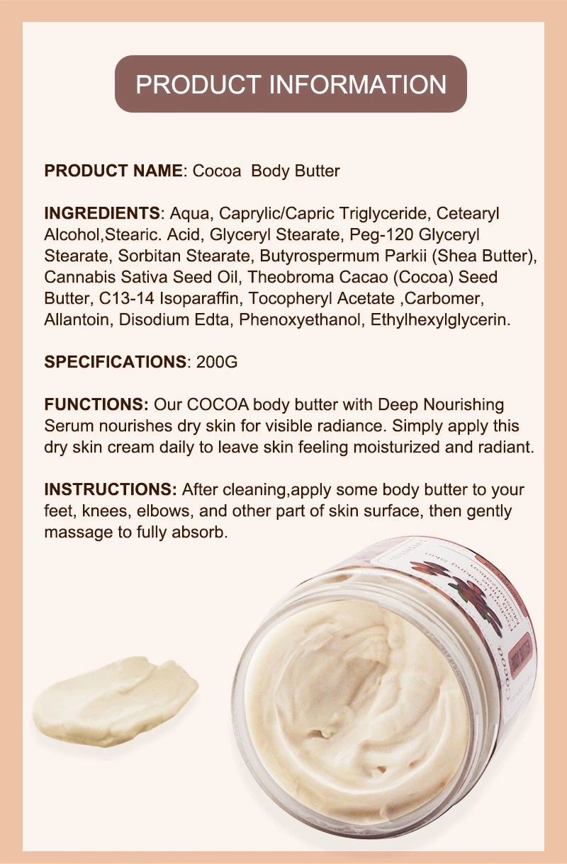 Aixin Wholesale Natural Vegan Body Butter Ice Cream Whipped Body Lotion Moisturizer Cocoa Body Butter