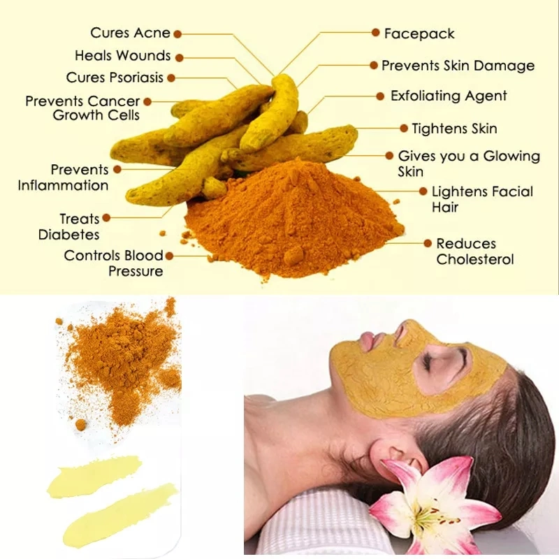 Organic Mud Tumeric Face Acne Removal Moisturizing Whitening Skin Care