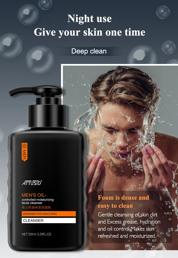 Private Label Men Skin Care Product Day and Night Deep Cleansing Men Facial Wash Oil Control Foaming Face Cleanser for Men