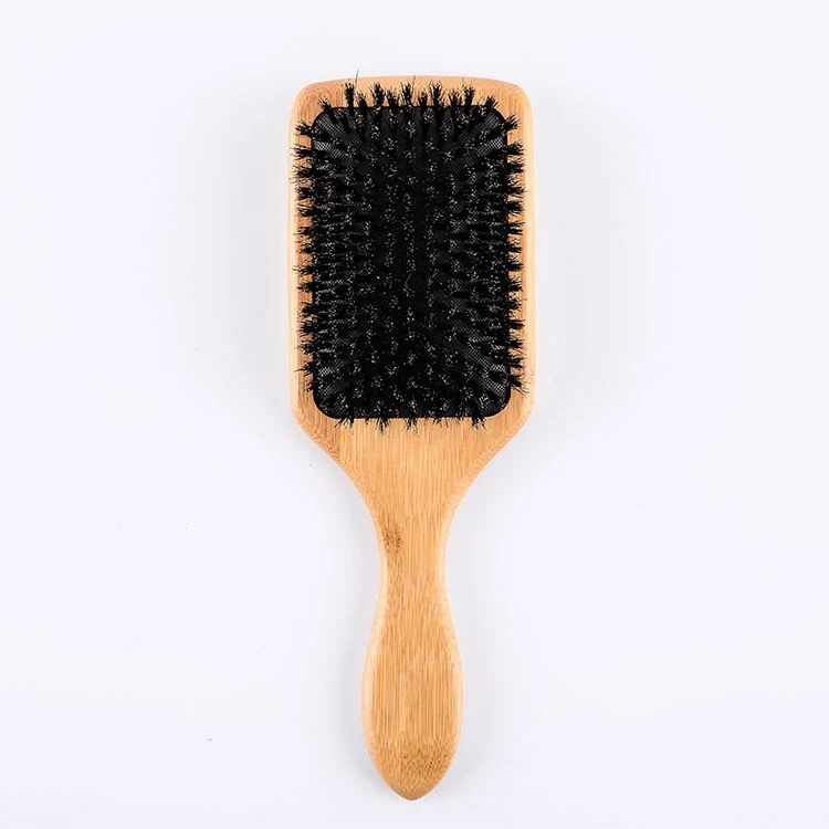 Hair Brush, Eco-Friendly Natural Wooden Bamboo Paddle Hairbrush, Massaging Scalp, Reducing Tangle & Hair Breakage, Promoting Hair Growth